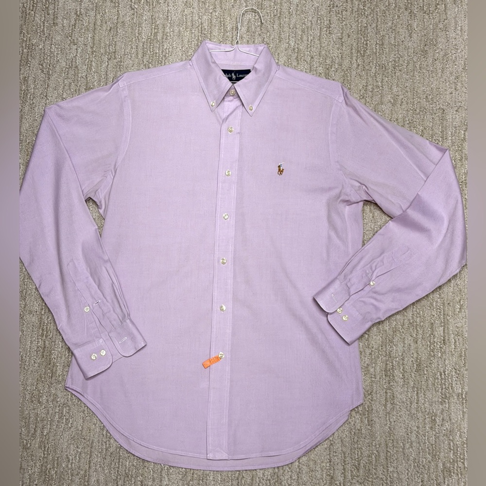 Men’s Ralph Lauren Lavender  Oxford Button-Down 100% Cotton Shirt, Neck 15 1/2